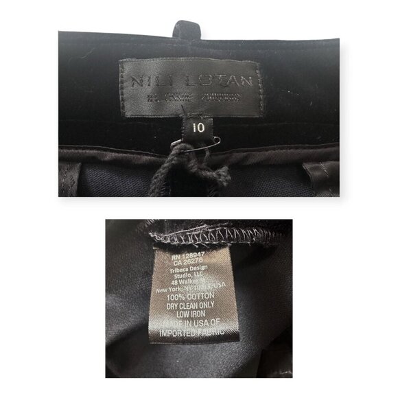 Nili Lotan Derek Velvet Flared Pants, Dark Navy, Made in USA, Size 10, New with - Picture 5 of 15